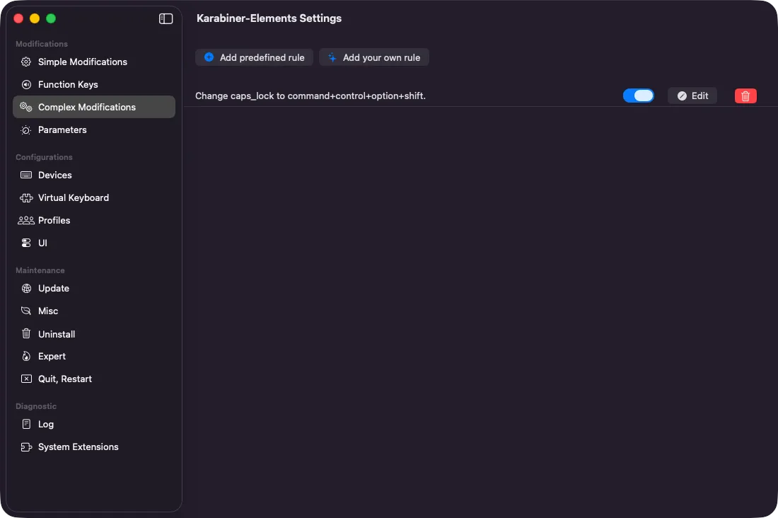 Karabiner Elements App Screenshot