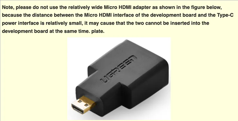 Orange Pi Zero 3 HDMI Adapter Warning
