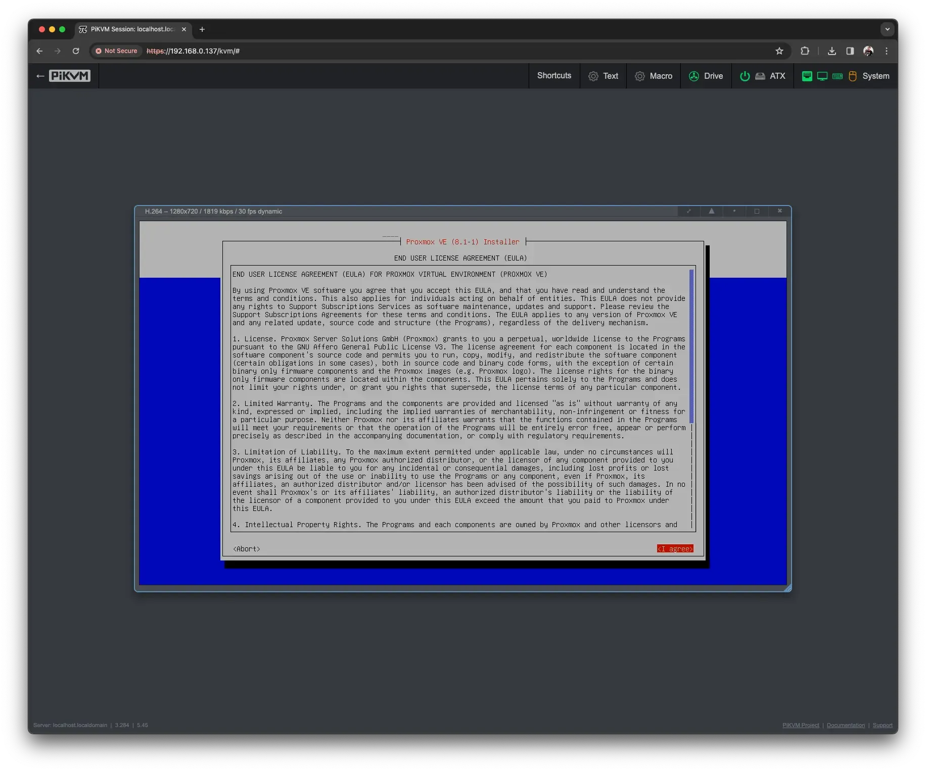 Example of PiKVM interface