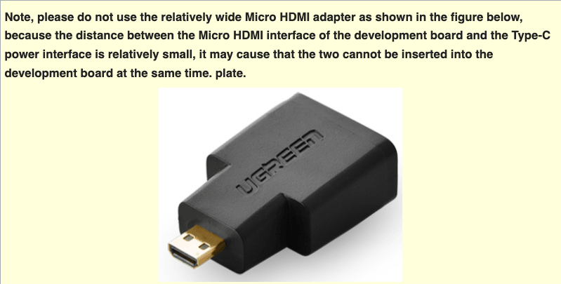 Orange Pi Zero 3 HDMI Adapter Warning
